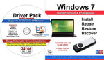 Windows 7 Home Premium & Professional 32/64 bit Install, Repair, Recover, Restore USB & Drivers Pack