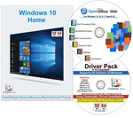 Windows 10 Home Repair Reinstall Repair Recover DVD with Key, Plus Office 2024 & Drivers Pack