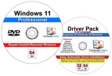 Windows 11 Professional Install Repair Recovery Restore DVD & Drivers Pack