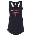 I Don't Cook...I Cocktail Crystalline Black Tanktop