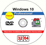 Windows 10 Professional Install, Repair, Recover & Restore 32/64 Bit DVD-French